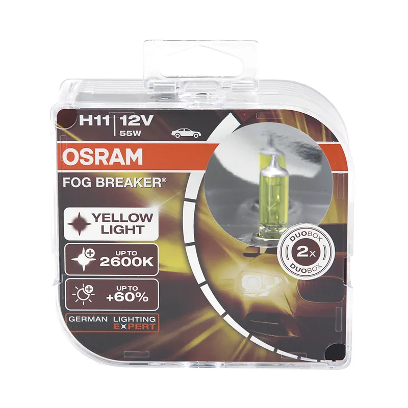 OSRAM 64211FBR H11 12V 55Wフォグブレーカーハロゲン電球ヘッドライトランプ200% イエローライト自動車照明