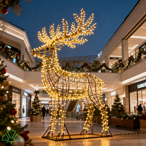 SENZHAO - Luz LED 3D Grande con Diseño de Reno, IP65 Impermeable, Decoración Navideña para Centros Comerciales, Exhibición Comercial para Días Festivos - Product Image 3