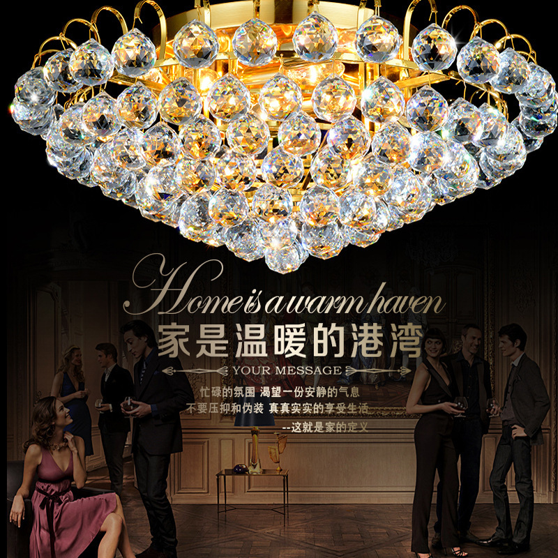 Living Room Crystal Ceiling Lamp, Corridor, Bedroom and Entrance Hall Round