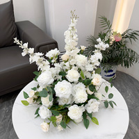 Bouquet de fleurs artificielles blanches et vertes en gros pour mariage, centre de table, arrangement floral décoratif