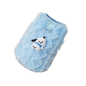 Cute Fleece-Lined Pet Vest <b>For</b> Dogs And <b>Cats</b> Warm Winter <b>Clothes</b> Solid Color Polyester Material Small Animal Apparel - Product Image 5
