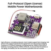 Module de circuit imprimé pour batterie externe 22,5 W avec charge bidirectionnelle rapide, type C USB, compatible PD/QC3.0/2.0, avec affichage numérique ou éclairage