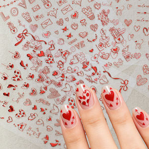 Pegatinas de <span class=keywords><strong>Uñas</strong></span> con Diseño de Labios Rojos Estilo Francés 5D para el Día de San Valentín, Plástico Libre de BPA, No Tóxico, Adhesivo para Arte de <span class=keywords><strong>Uñas</strong></span> DIY - Product Image 6