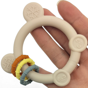 Jouet de dentition pour bébé en silicone sans BPA personnalisé, forme de dessin animé, coffret cadeau - 6 couleurs, âges 0-24 mois, sûr, doux, à mâcher, sensoriel, unisexe - Product Image 5