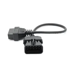 Designable 10Pin to OBD2 16Pin Female Diagnostic Connector Cable OBDII Extension Cable for Opel