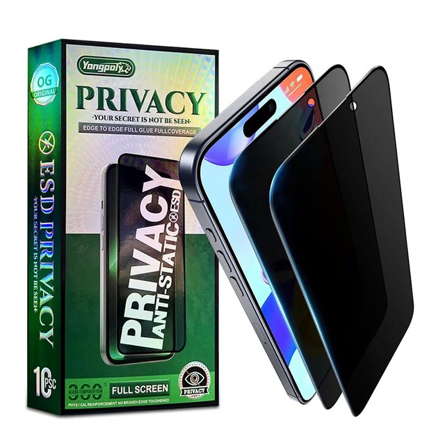 Full Glue Anti-Spy 9H Tempered Glass Privacy Screen Protector for 11/12/13/14/15/16/17 Pro Max 6/7/8 Plus/X/XR/XS 99% HD