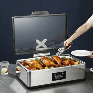 Chauffe-Plat Électrique Moderne à Couvercle Entièrement en Verre, Hydraulique, 9L, Réchaud Alimentaire, Contrôle Numérique, Équipement de Restauration pour Buffets, Ensemble de Réchauds - Product Image 1