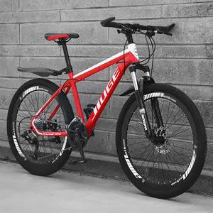 Nueva bicicleta de montaña de acero al carbono de 26 27,5 pulgadas, pedal de freno de disco de velocidad variable para exteriores, horquilla de suspensión, rueda, Ciclo de montaña