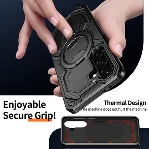 Funda Antigolpes Tipo Armadura con Soporte de Anillo Invisible y Agarre para Dedos para <span class=keywords><strong>Samsung</strong></span> <span class=keywords><strong>Galaxy</strong></span> A06 A15 A35 A56 S25 Ultra - Product Image 2