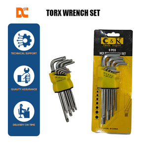 Nouvel ensemble <span class=keywords><strong>de</strong></span> clés Allen Torx à bras long et embout sphérique, 9 pièces, outils à main hexagonaux, clés hexagonales, outils <span class=keywords><strong>de</strong></span> quincaillerie, vente chaude - Product Image 1