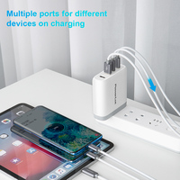 Chargeur mural rapide PowerLot 100W GaN 4 ports Type-C PD 2C2A 5V/3A, adaptateur de charge rapide en gros pour MacBook, ordinateur portable, téléphone