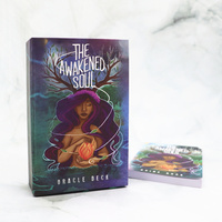 Cartes de tarot Oracle personnalisées imprimées avec des bords dorés et une forme ronde