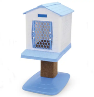 862-A ACEPET Maison pour chat d'extérieur en plastique à motif animalier, avec fermeture à bouton, coupe-vent, avec zone de jeu et d'escalade, fabriquée à Taïwan