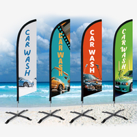 Drapeau Plume Publicitaire Personnalisé pour Extérieur, Idéal pour Services de Lavage Auto ou Promotion Commerciale, en Polyester