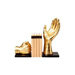 Fermalibri a Forma di Mano e Pugno in Resina con Finitura Dorata, Decorazione Moderna per Casa e Ufficio, Scultura Personalizzata all'Ingrosso - Product Image 1