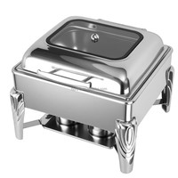 Nouvel ensemble de chauffe-plats professionnel de luxe en acier inoxydable 6L pour buffet d'hôtel et traiteur, type chafing dish