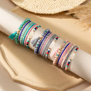 Wholesale Crystal Multi Layers Jewelry Colors <b>Beads</b> <b>Bracelet</b> Women Elastic Rope Handmade Glass <b>Beads</b> <b>Bracelet</b> - Product Image 3