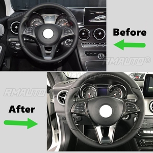 Cubierta Decorativa para Volante de Coche para Mercedes Benz Clase A, B, C, E, GLA, CLA, GLC, GLS, GLE, V, W176, W246, W205, W213, W117, C117, X156, X253, W447 - Product Image 4
