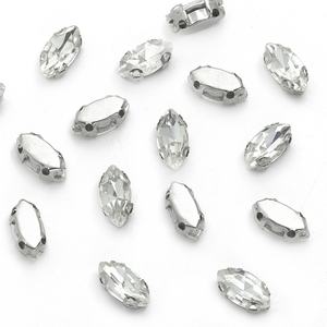 D字型5*10mm馬の目のガラス製爪ドリルDIY用衣類アクセサリー1000ピース/パック手縫いラインストーン - Product Image 4