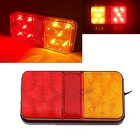Feux arrière de camion à LED carrés bicolores à haute luminosité 12v 24v Feux arrière de remorque à LED pour véhicules commerciaux