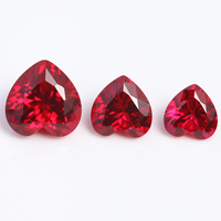 Rubis cultivé en laboratoire Rubis rouge de qualité supérieure Pierres précieuses synthétiques en vrac en forme de cœur Rubis de laboratoire de taille personnalisée de 1Ct à 10Ct
