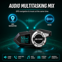 Arrow Plus avec écran LED, portée d'intercom de 1500 m avec intercom maillé, casque étanche IP67