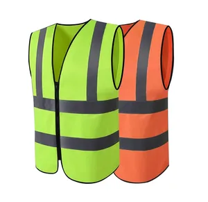 Nhà Máy Giá tùy chỉnh khả năng hiển thị cao huỳnh quang màu xanh lá cây màu phản quang phản xạ an toàn phản quang vest áo khoác