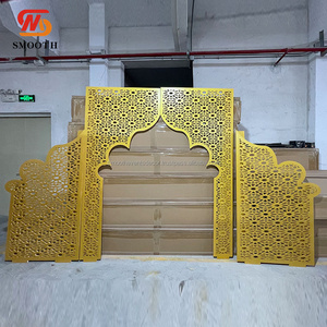 Décoration de mariage de luxe personnalisée SMOOTH, arche en PVC acrylique doré pour scène, événements et accessoires de fête - Product Image 6