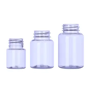Meilleure vente nouvelle bouteille de médecine à Capsule large en PET transparente bouteille de distribution en plastique multifonctionnelle avec capuchon