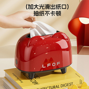LFOF Bear Shape Tissue <b>Box</b> <b>Red</b> Spring Mechanism Desktop Organizer - Product Image 2