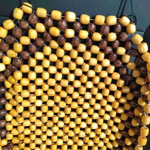 Coussin de siège auto en perles de bois, rafraîchissant et ventilé pour l'été, sans dossier, plat, beige, pour conducteur et passager - Product Image 3