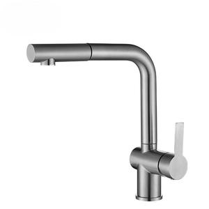 Jboyuan Stainless Steel Single Handle Pull Out Kitchen Faucet Modern Deck <b>Mounted</b> Ceramic Valve Core - Product Image 5