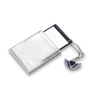 New Design Customized PU Pouch <b>Compact</b> <b>Mirror</b> Metal Plating Handle <b>Compact</b> <b>Mirror</b> - Product Image 5
