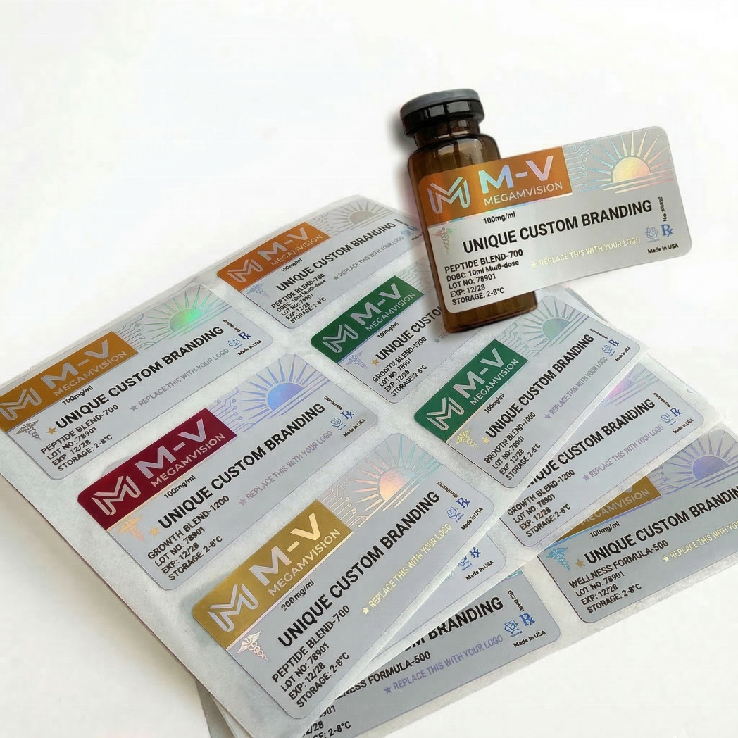 Custom Logo 3ml 5ml 10ml Waterproof Vial Glass Bottles Sticker Labels