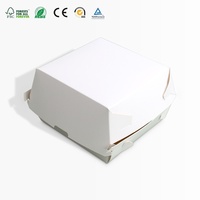 Boîte à emporter pliable en papier, impression personnalisée, conteneur alimentaire jetable en papier blanc pour hamburgers, sandwichs, emballages de restauration rapide