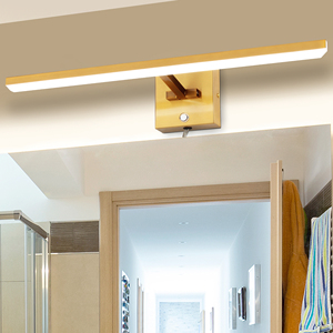 Modern Brass Wall Lamp LED Vanity <b>Light</b> 3500K Warm White Rectangular Mirror Fixture for Bathroom Ceiling Mount - Product Image 1