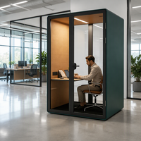 Cabine de réunion silencieuse modulaire et mobile de qualité supérieure pour hôtel, appartement, restaurant, bureau, pour une personne
