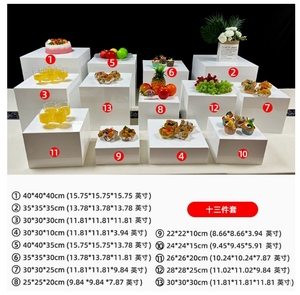 사용자 정의 크기 5 면 흰색 아크릴 뷔페 음식 디스플레이 라이저 - Product Image 6