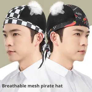 Unisex Thoải Mái Không Lót Đầu Bếp Mũ Beret Lưới Thoáng Khí Nhật Bản Nhà Hàng Cướp Biển <span class=keywords><strong>Hat</strong></span> Cho Phục Vụ Bồi Bàn Làm Twill Vải - Product Image 2