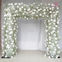 Arche de fleurs artificielles roses, toile de fond carrée en soie de 8 pi x 8 pi pour décoration de mariage, taille personnalisée