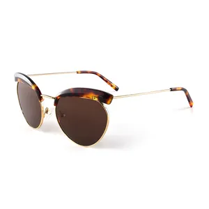 Figroad dễ thương Cat Eye Sunglasses Acetate kim loại thiết kế độc đáo Sunglasses kho cho phụ nữ và nam giới