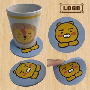 Posavasos de Caucho Natural Repujado Impermeables, Posavasos de Cuero Personalizados, Posavasos Personalizados para Bebidas - Product Image 1