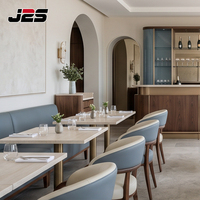 Canapé de restaurant commercial personnalisé J2S avec table et chaises pour projets de chaînes de restaurants et cafés modernes