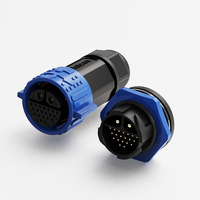 Connecteur étanche auto-bloquant Jnicon M25 2+20 broches 22 cœurs 20A 5A 300V 60V IP67 1500V, ensemble circulaire hybride
