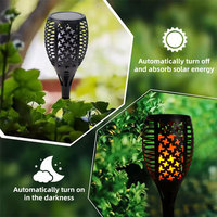 Lampe torche solaire LED extérieure de type étoile, 33 LED, effet flamme vacillante, étanche IP65, avec capteur, portable – Meilleure vente