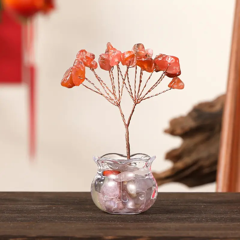Petite fleur de jaspe rouge souhaitant arbre