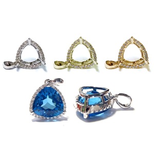 Offre Exceptionnelle : Breloques Classiques pour Femme en Or Blanc 18 carats avec Diamant Naturel Taille Brillant, Semi-Monture, 20mm, Clarté SI1 – Idéal Cadeau - Product Image 4