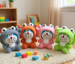 Jouets en peluche Doraemon, animaux en peluche doux de 11 à 30 cm pour enfants de 2 à 4 ans, décoration de salle de jeux unisexe - Product Image 2