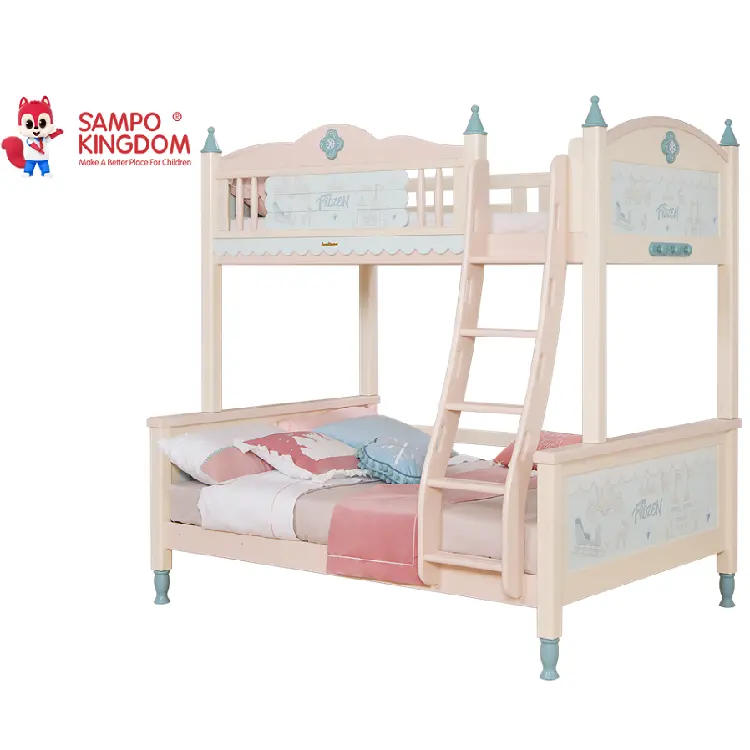 Para Bebés y Niños muebles de dormitorio China fábrica niñas colorido personalizado desmontable madera niño litera niños cunas