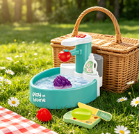 Sensor geactiveerd automatisch waterloop speelgoed gootsteen speelgoed lichtgroen fruit groente wasstation kinderkeuken rol plastic
